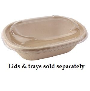 Bowl Lids unhinged flat recyclable opaque PET oval 195mm (L) 150mm (W) 20mm (H)