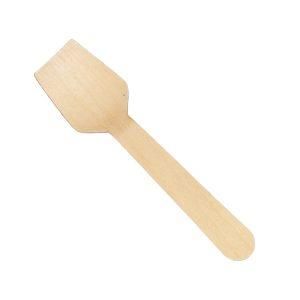 Icecream/Gelato Spoons waxed compostable natural wooden 95mm (L) x 100