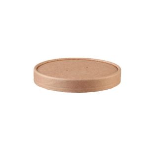 Container Lids Icecream vented lid separate brown cardboard round 90mm (D)