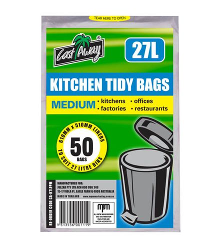 Bin Liners white polyethylene high density 27L 620mm (L) 510mm (W)