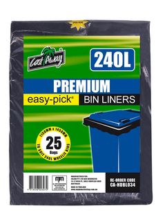 Bin Liners black polyethylene high density 240L 1450mm (L) 1150mm (W)