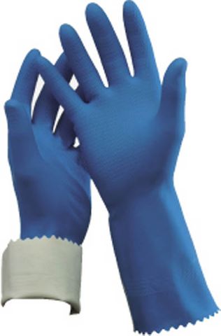 Gloves Reusable silverlined blue/pink rubber L (sold in pairs)