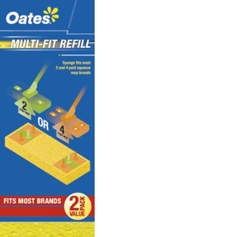 Squeeze Mop Refill 4 post yellow sponge 230mm (L) 90mm (W) 25mm (H) x 2