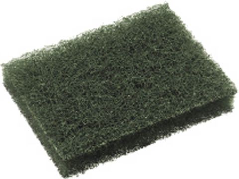 Scourers standard green nylon 250mm (L) 115mm (W) 25mm (H)