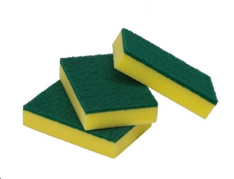 Scourers heavy duty yellow and green 150mm (L) 100mm (W) 30mm (H) pkt 10