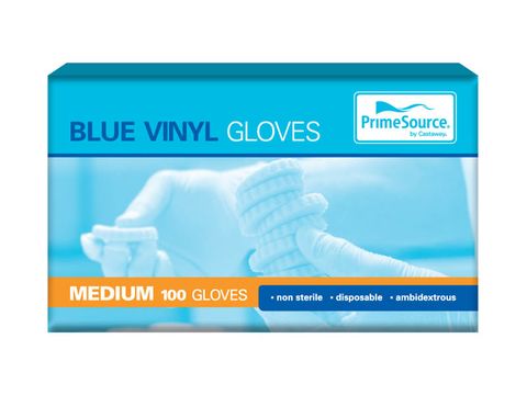 Gloves Single Use blue vinyl M