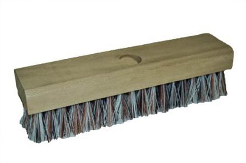 Broom Deck Scrubbing hard bristles grey 260mm (W)