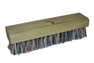 Broom Deck Scrubbing hard bristles grey 260mm (W)