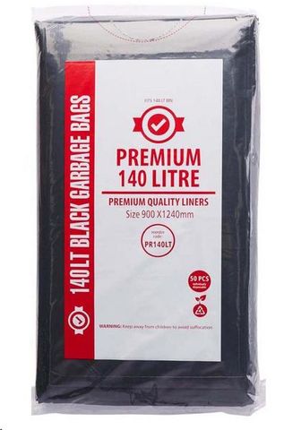 Bin Liners black polyethylene high density 140L 1270 mm(L) 1030mm (W)