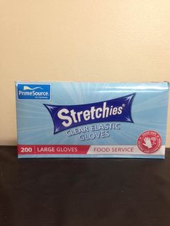 Gloves Single Use stretchy clear polyethylene L