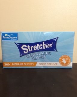 Gloves Single Use stretchy clear polyethylene M