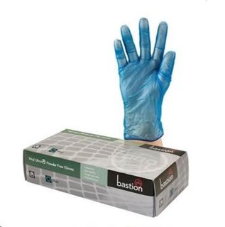 Gloves Single Use powder free blue vinyl SMALL pkt 100
