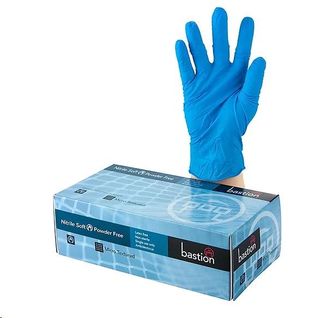 Gloves Single Use powder free soft blue nitrile S pkt 100