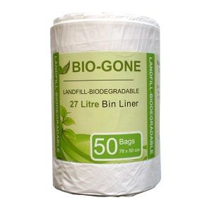 Bin Liners landfill compostable white medium density 27L 780mm (L) 500mm (W)