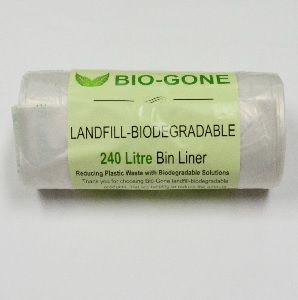 Bin Liners landfill degradable clear plastic medium density 240L 1450mm (L) 900mm (W)