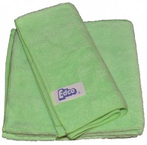 Cloths machine washable green microfibre 400mm (L) 400mm (W) 3 per pack