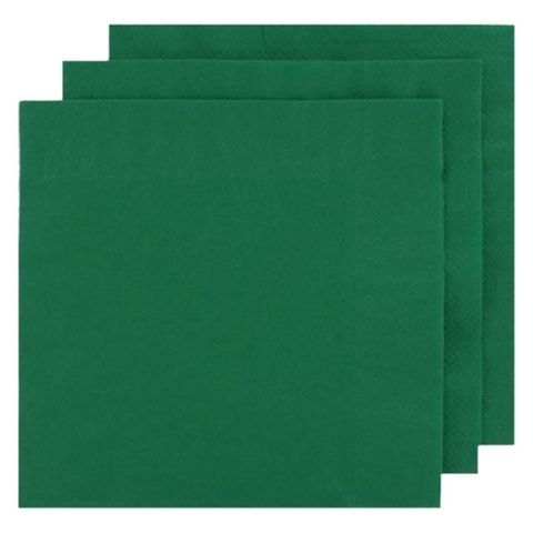 Napkins Lunch 1/4 fold dark green 2ply