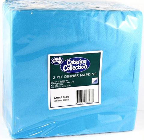 Napkins Dinner 1/4 fold blue azure 2ply