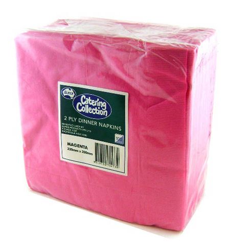 Napkins Dinner 1/4 fold magenta 2ply