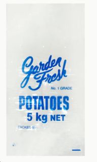 Produce Bags "5kg Potatoes" vented clear polyethylene low density 38µm 5kg 540mm (L) 280mm (W)