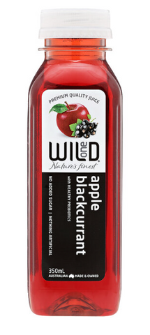 Wild One Juice Premium plastic bottle no added sugar apple blackcurrant 350ml