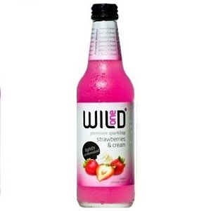 Wild One Sparkling Mineral Water glass bottle strawberry cream 330ml