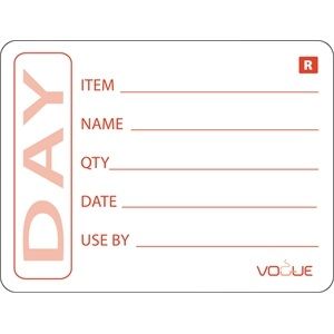 Labels Removeable "Use By" white/red print 49mm (L) 65mm (W)