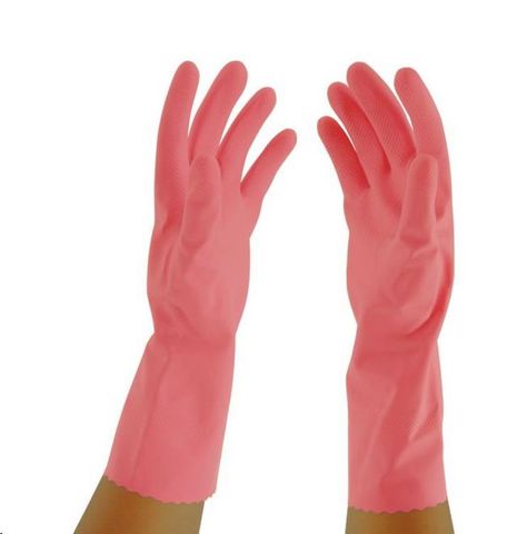 Gloves Flock Lined solvent resistant pink nitrile L (sold in pairs)