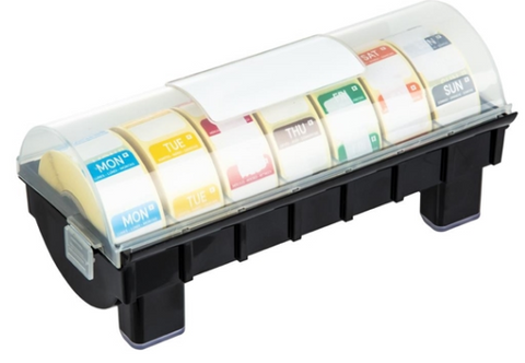 Labels & Dispenser Removeable day dot 25mm (L) 25mm (W)