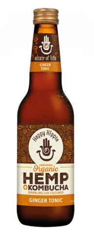 Happy Hippee Kombucha HEMP glass bottle ginger 330ml x 12
