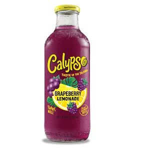 Calypso Soft Drink Lemonade glass bottle grape berry 591ml