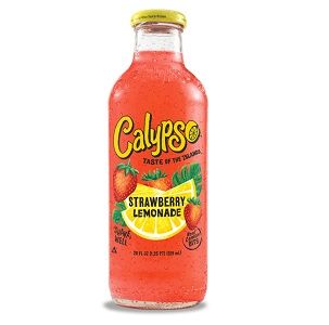 Calypso Soft Drink Lemonade glass bottle strawberry 591ml