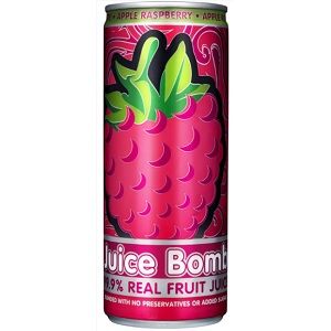 Juice Bomb Juice can no added sugar raspberry 250ml