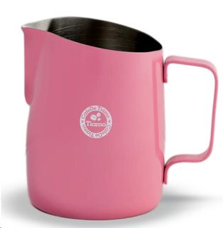 Tiamo Jug Milk tapered pink stainless steel 650ml