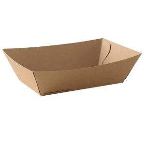 Trays Food Service no lid compostable brown heavy board rectangle 140mm (L) 85mm (W) 55mm (H)