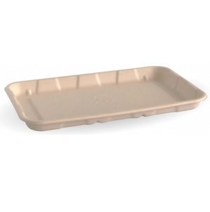 Trays Food Service no lid white bagasse rectangle 210mm (L) 140mm (W) 20mm (H)