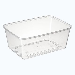 Containers Microwave and Freezer unhinged lid recyclable clear polypropylene rectangle 1000ml