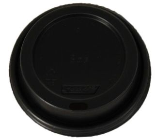 Coffee Cups Lids flat recyclable black PET