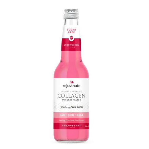 Rejuvenate Collagen water Strawberry no added sugar glass bottle 330ml
