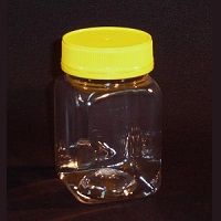 Jars clear plastic square 400ml 63mm (D)
