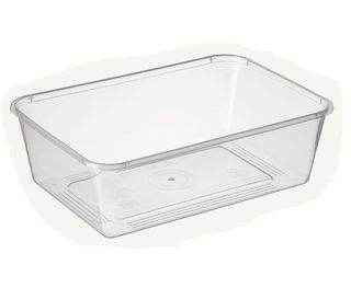 Containers Microwave and Freezer unhinged lid recyclable clear polypropylene rectangle 750ml