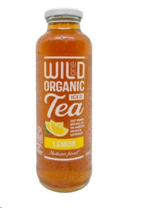 Wild One Sparkling Organic Iced Tea Lemon glass bottle 360ml