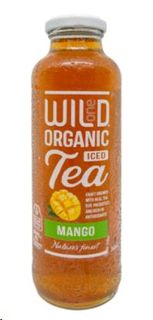 Wild One Sparkling Organic Iced Tea Mango glass bottle 360ml