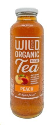 Wild One Sparkling Organic Iced Tea Peach glass bottle 360ml
