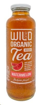 Wild One Sparkling Organic Iced Tea Watermelon glass bottle 360ml