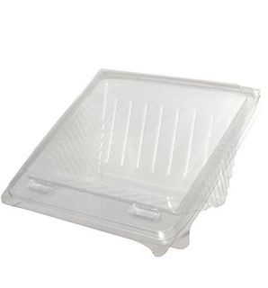 Containers Wedge sandwich hinged lid recyclable PET 1/4 cut 135mm (L) 135mm (W) 65mm (H)