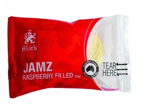 Macs Twin Pack raspberry jam 20g ctn 100