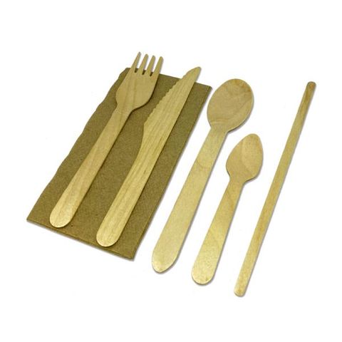 Cutlery Pouches Napkin/knife/fork/spoon/teaspoon/stirrer compostablel wooden