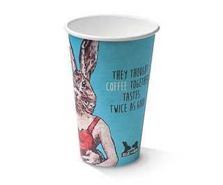Coffee Cups smooth single wall compostable art print series paper 12oz 80mm (D)