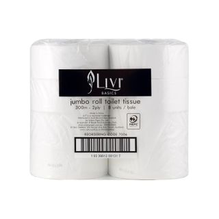 Toilet Paper basic jumbo 2ply 230mm (D) 90mm (W) 300m roll